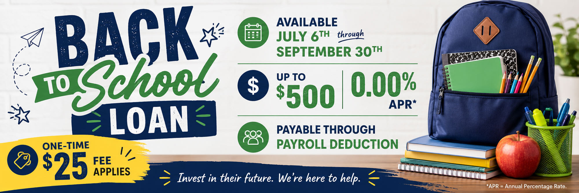 School Supply Loan Offers - up to $500 at 0% APR!